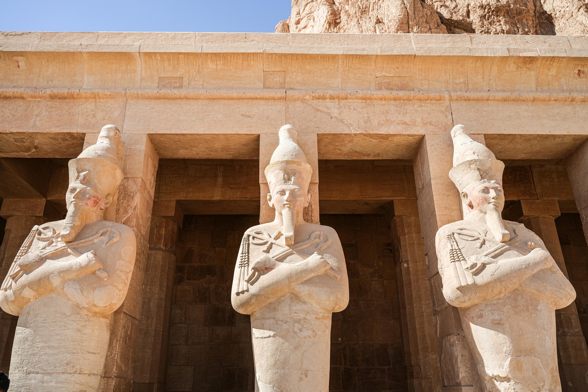 The terraces of the Temple of Hatshepsut below the cliffs at Deir el-Bahari